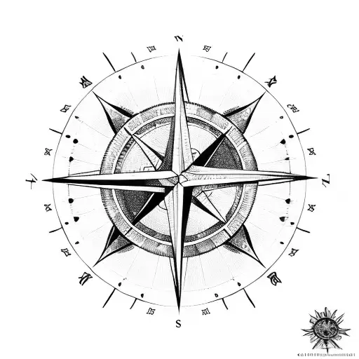 Celestial Compass With Roman Numerals