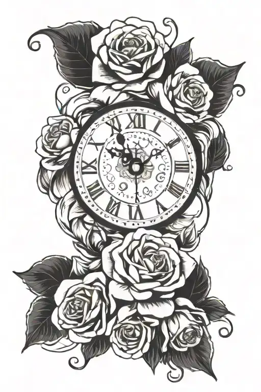 Rose Clock Women's Face