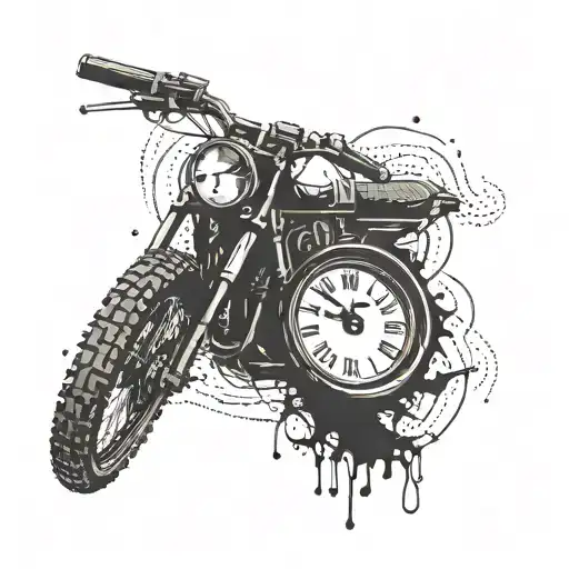 Combine A Vintage Clock Face With Motocross Tracks As The Hands