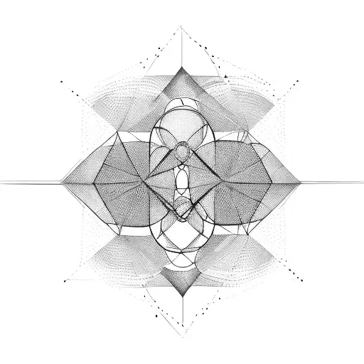 A Geometric Representation Of A Family Tree With Simple Lines And Shapes