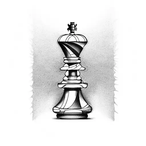 Design A Tattoo Of A Chess Piece With A Brutalist Twist