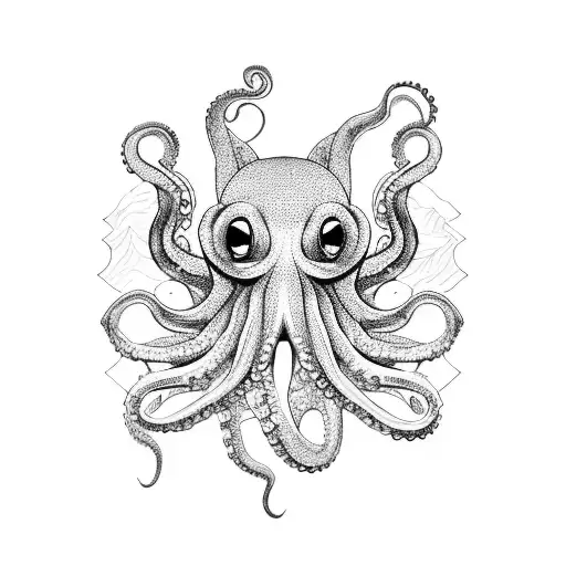 An Octopus Wrapped Around A Mountain Peak