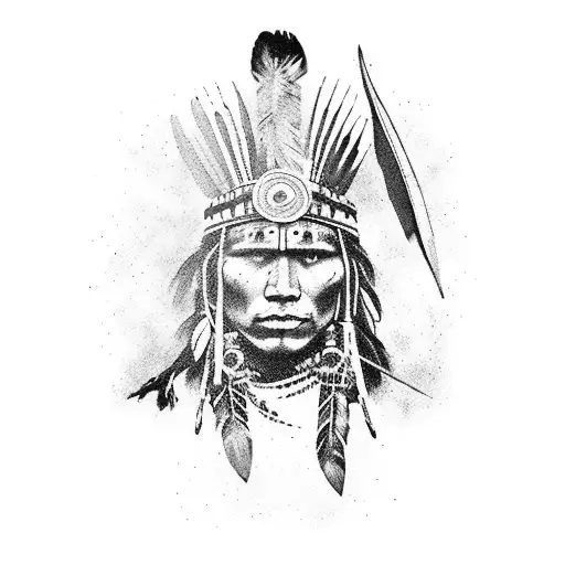 Native Warrior In Battle