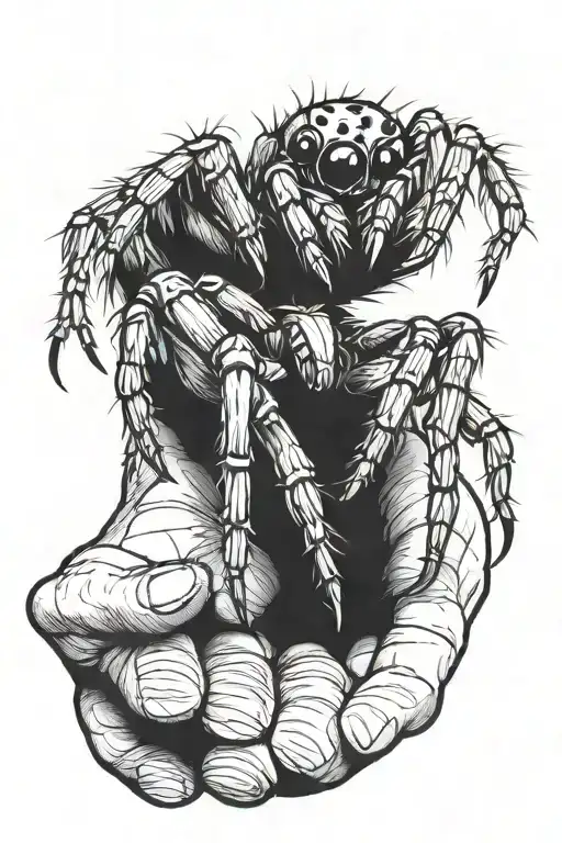 Somewhat Realistic Looking Spider Crawling On Hand With Its Lets Going Across Fingers