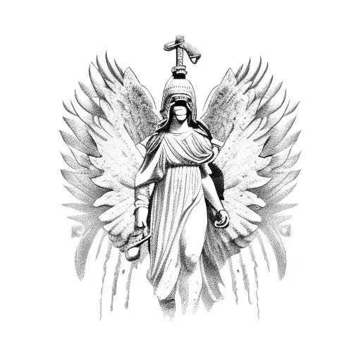 Roman Angel Playing American Football