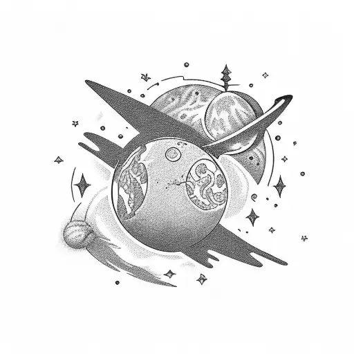 Planet And Shooting Star