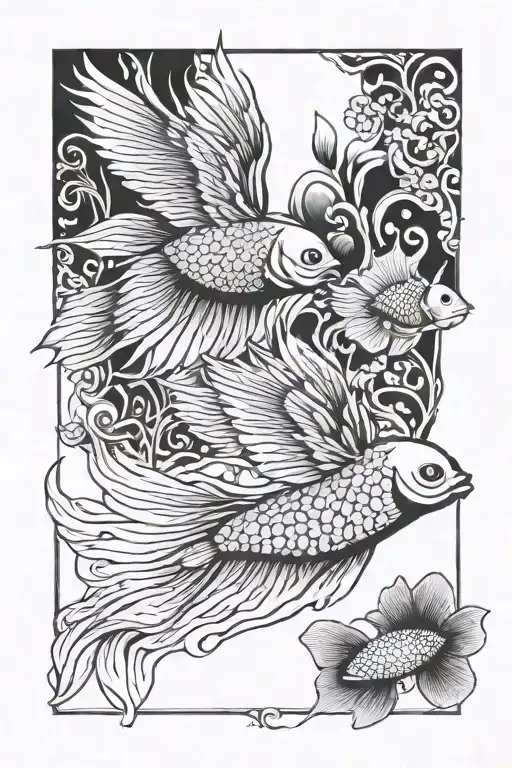 Wing And Beta Fish Swimming