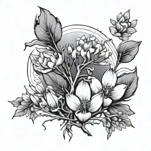 Luna Crocus And Linden Tree With Roots