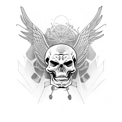 Skeleton With Black Wings