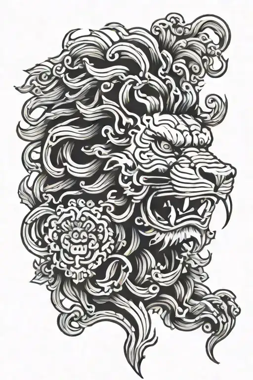 Chinese Guardian Lions Head