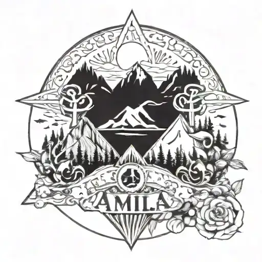 Familia Ante Omnia' And Family Motive Including Mountain