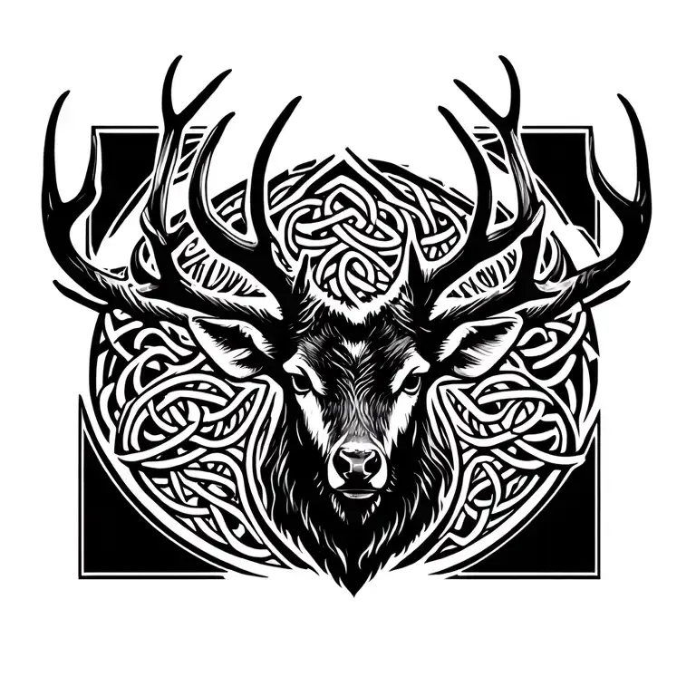 Celtic Stag Head