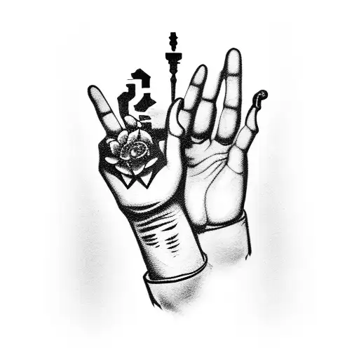 Zombie Hand Holding A Crow Key