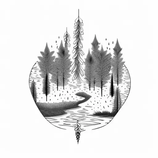 Wheat And Trees Water