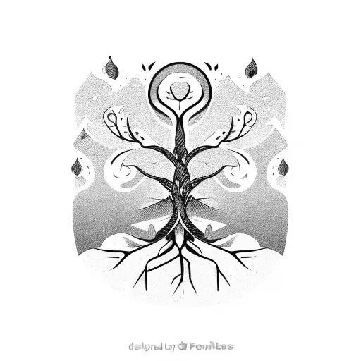 A Tree With Roots Shaped Like Musical Notes And Branches Reaching Towards The Stars