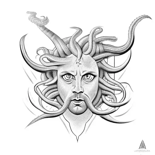Male Medusa On A Mohawk