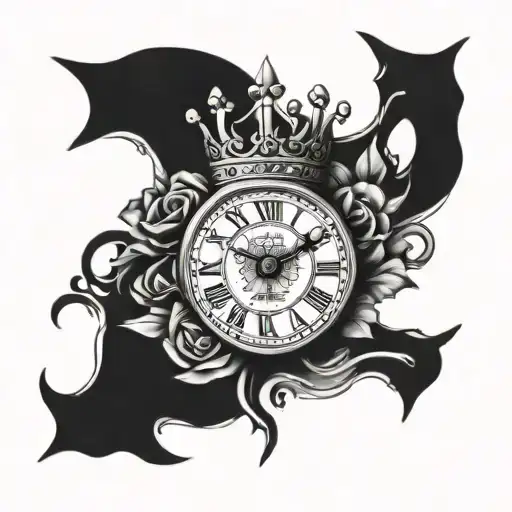 Clock And Card King Crown
