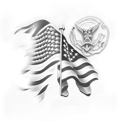 Combine The American Flag And A Military Dog Tag In A Tattoo Design