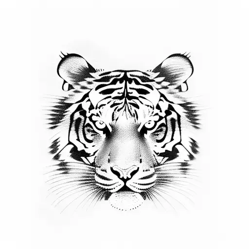 Tiger And Flowers On My Spine