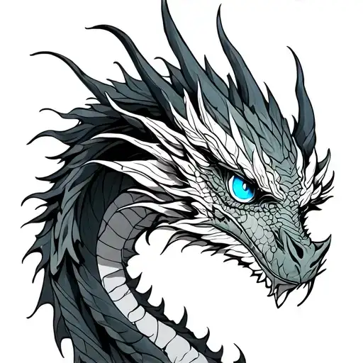 Dragon Full Body Blue Eyes