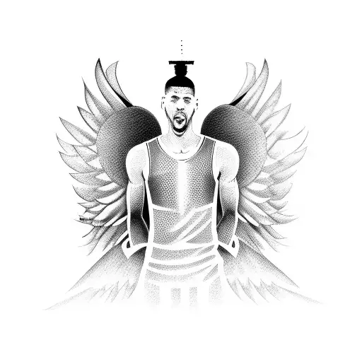 Basketball Player Surrounded By Angel Wings
