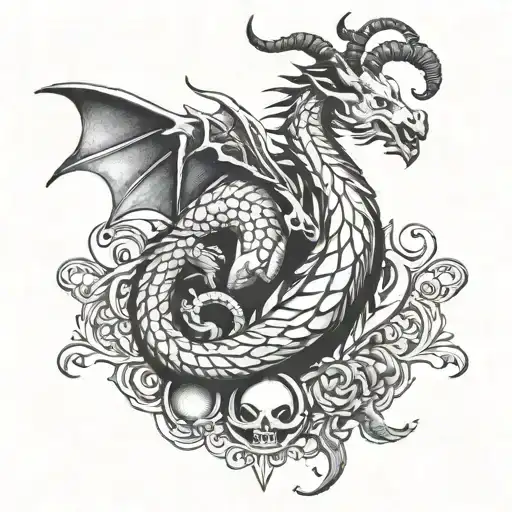 Dragon And Goat Head