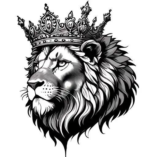 Lion Wearing A Crown