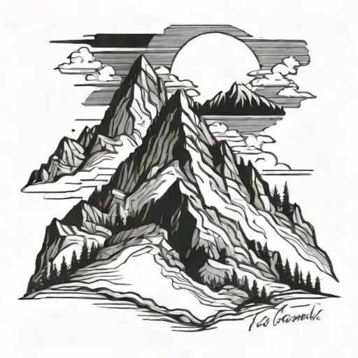 Mountain Sketch With Shadows