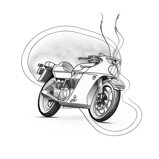 Motorcycle With Guitar And Smoke