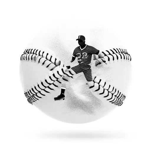 A Baseball And Football Merged Together In A Dynamic Composition