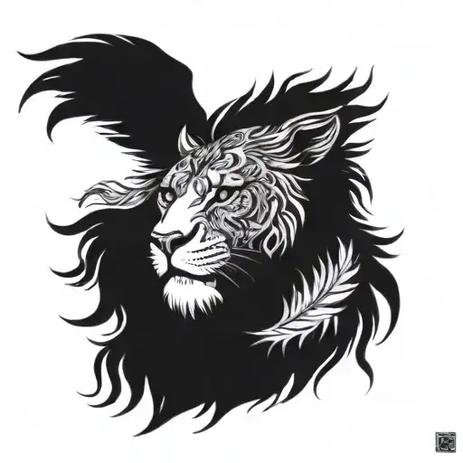 Lion Face And Phenix