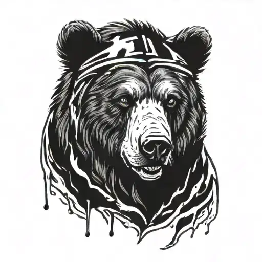 Ice Hockey Bear Head