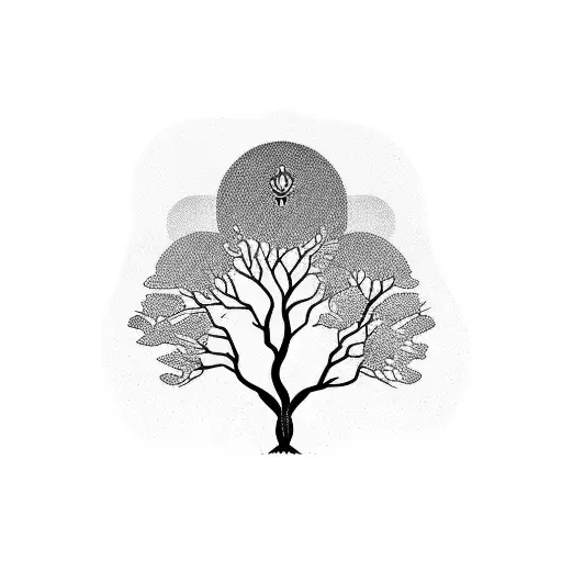 A Majestic Tree With Branches Forming The Shape Of My Family Members' Names