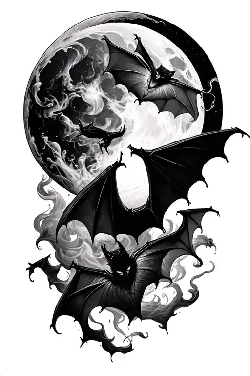 Bats Moon Smoke