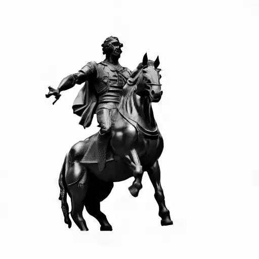A Statue Of A Man Riding A Horse