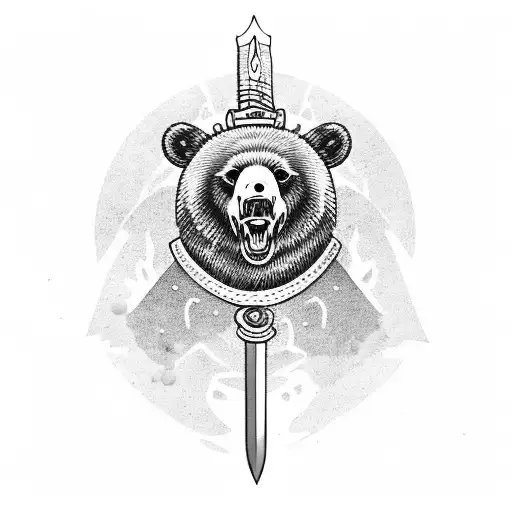 A Sword With A Bear's Head On The Hilt