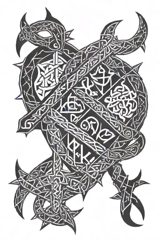 Nordic Runes Of Gods Names Intertwined