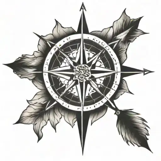 A Compass Rose With Each Direction Representing A Different Family Member