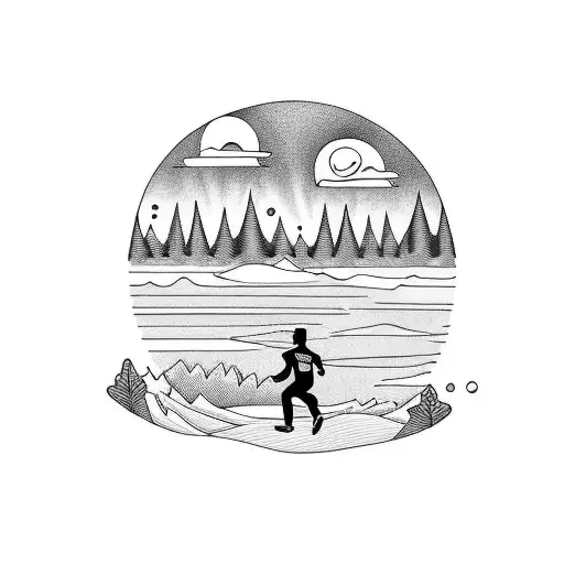 Runner With Lake In Background