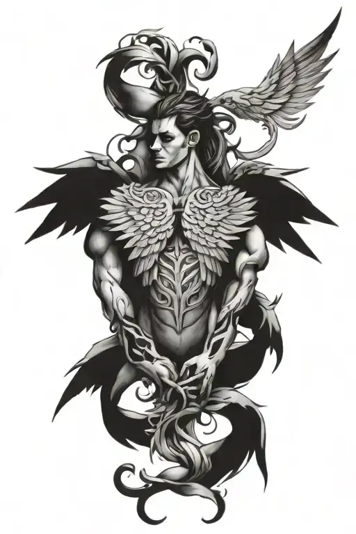 Evil Angel Wings On Chest