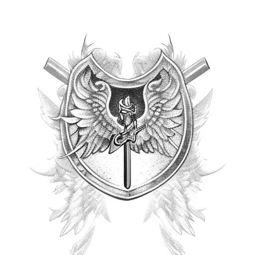 Combine Elements Of Football And A Sword With Wings