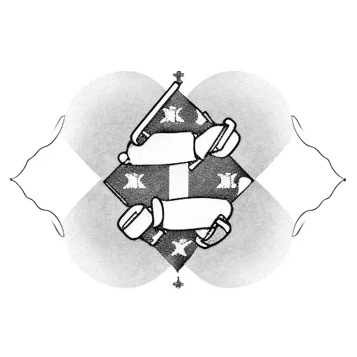 Thin Blue Line Flag With A Nurse's Medical Cross Symbol