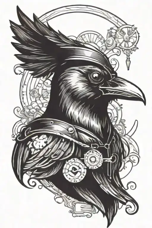 A Crow With A Doctor Plague Mask Holding