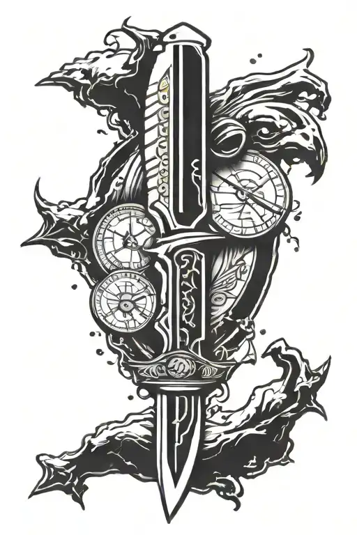 Space Knife Silver Gold Coin