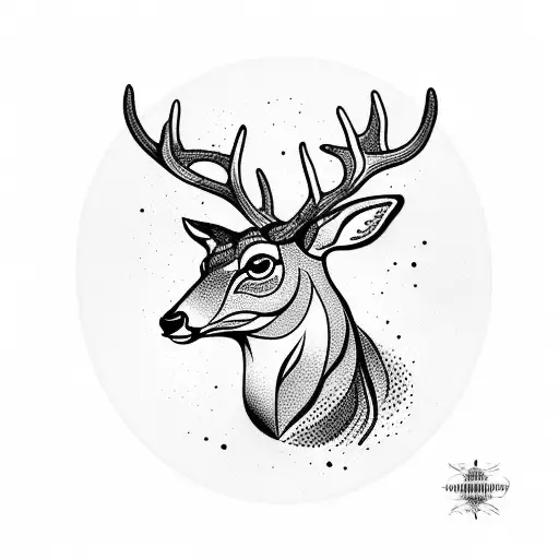 Deer With Healing Runes Iratze