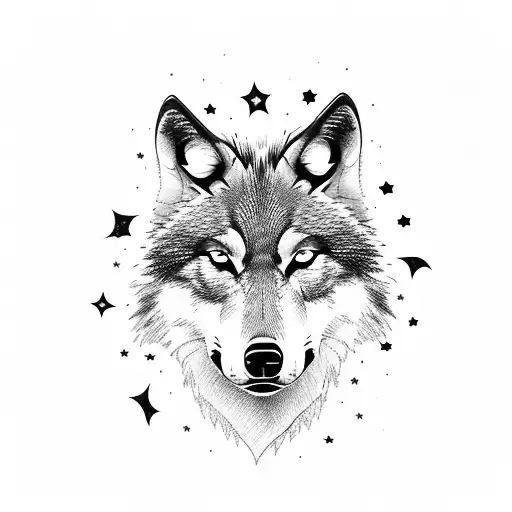 Wolf With Stars