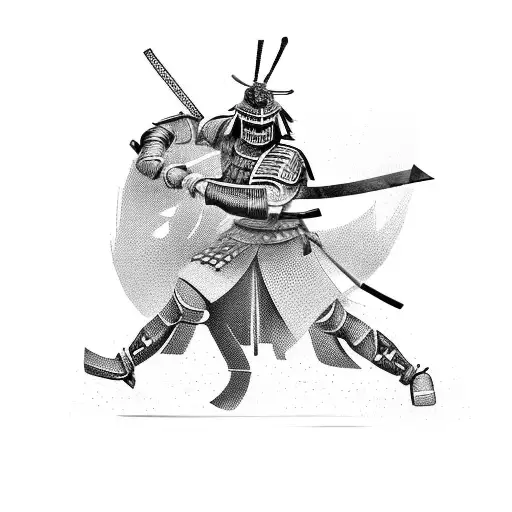 Samurai And Gladiator Locked In Combat