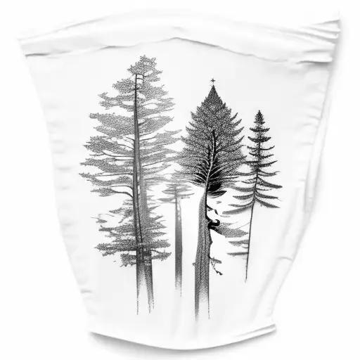 Pine Trees With Roots And Galaxy Sleeve