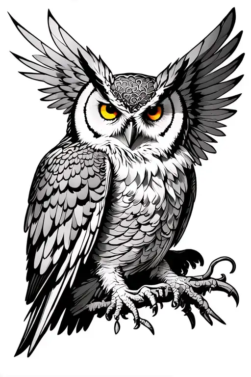 Icarus Wings With Owl