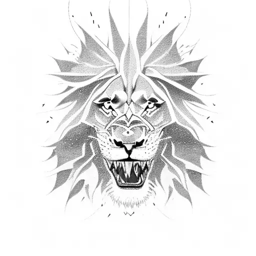 A Lion And A Dragon Locked In An Epic Battle Tattoo